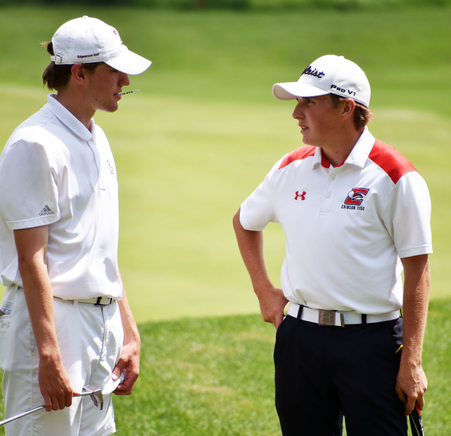 WIAA boys golf photo: Madison Edgewood's James Gilmore and Edgerton's Joe Forsting